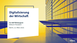 Pressekonferenz Präsentation: Digitalisierung der Wirtschaft - Titelbild