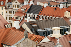 Dresdner Innenstadt aus der Luft fotografiert