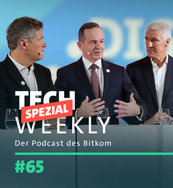 Tech Weekly #65 Spezial, auf dem Cover eine Montage aus Robert Habeck, Volker Wissing und Dr. Ralf Wintergerst